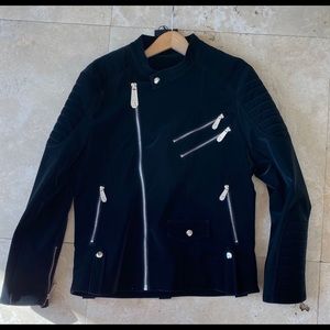 Microsuede Biker Jacket